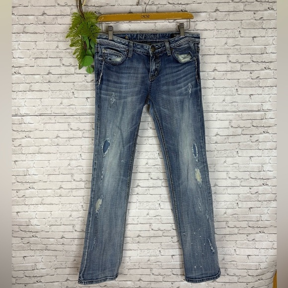 Rerock for Express Distressed Patchwork Straight Leg Jeans - Picture 5 of 5